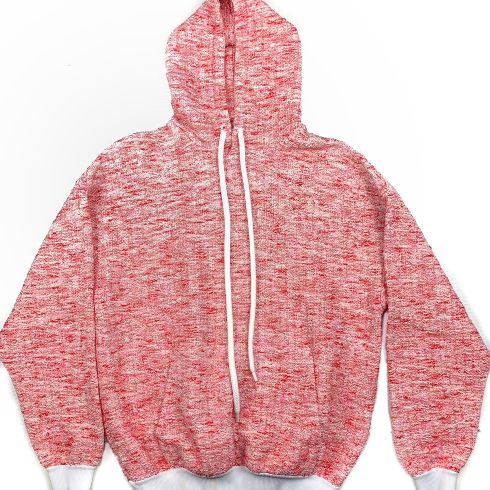 St. John Pink Tweed Knit Hoodie
